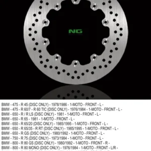 Wysoka jakość NG TARCZA HAMULCOWA PRZÓD BMW R45/60/65/75/80/90/100 (260X144X5) 10 OTWORÓW ŚR.5