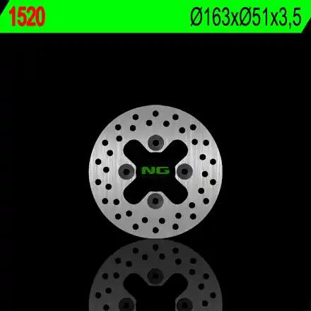 Ograniczona ilość NG TARCZA HAMULCOWA PRZÓD KAWASAKI KFX 450R ‘08-‘14, KSV 700 (163X51X3,5) (4X10,5MM)