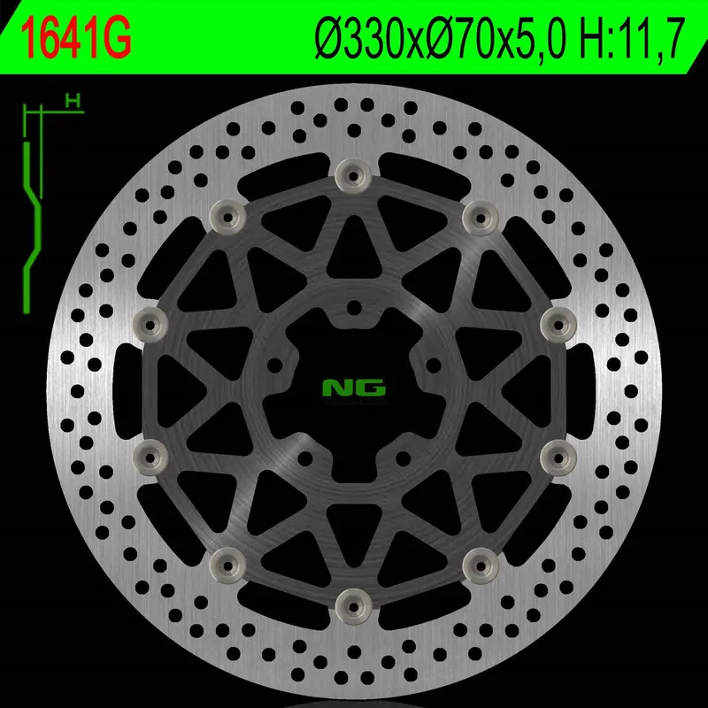 NG TARCZA HAMULCOWA PRZÓD KAWASAKI ZX 10R 17-24 (330X70X5,0MM) (5X10,5MM) PŁYWAJĄCA (ŚRODEK ALUMINIOWY) Zamów dziś