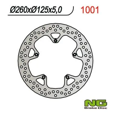 NG TARCZA HAMULCOWA PRZÓD APRILIA SR MAX 125/300 ‘10-‘17, GILERA NEXUS 125 ‘07-‘15/ 500 ‘04-‘15, PIAGGIO 125/250/400/500 (260x125x5) Obniżka ceny