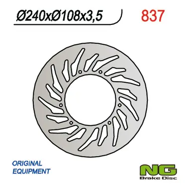 NG TARCZA HAMULCOWA PRZÓD YAMAHA DT 50R 03-08, XT 125R 05-08, MBK 50X-LIMIT 03-05 (240X108X3,5) (6X6,5MM) Cena promocyjna