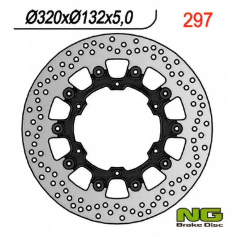 NG TARCZA HAMULCOWA PRZÓD YAMAHA FJR1300 ‘03-‘16, MT-01 ‘05-06, V-MAX 1700 09-16 (320X132X5) PŁYWAJĄCA (CZARNY ŚRODEK) Premium
