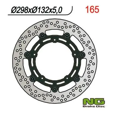 Zamów teraz NG TARCZA HAMULCOWA PRZÓD YAMAHA FZ6/R6/MT03/MT07/MT09/XJ6 (NG165V) (298x132x5)(5X8,5MM)