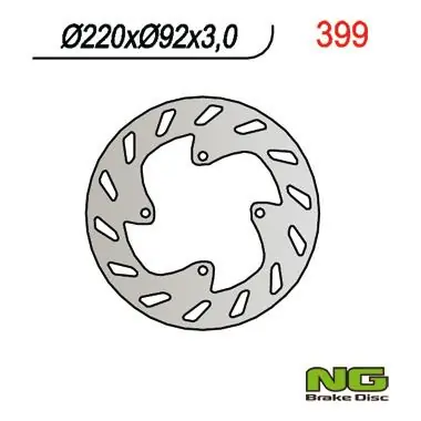NG TARCZA HAMULCOWA PRZÓD YAMAHA TTR 125 00-03, TTR R LWE/LEM ‘18-‘21, DT 50LC 98- (220x92x3) Tylko dziś