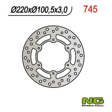 NG TARCZA HAMULCOWA PRZÓD YAMAHA YZ 80/85 ‘93-‘16 SUZUKI RM 85 ‘05-‘23 (220X100X3) Tylko dziś