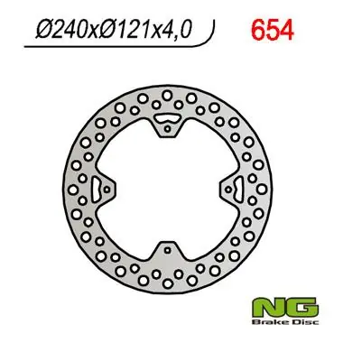NG TARCZA HAMULCOWA TYŁ HONDA CR 125/250 ‘02-07, CRF 250/450R ‘04-‘21 (240X121,5X4) Zniżka