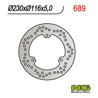 Nowość NG TARCZA HAMULCOWA TYŁ YAMAHA MAJESTY 250 00-08/ MBK / ITALJET (230x116x5) (3X8,5MM)