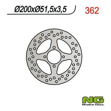 NG TARCZA HAMULCOWA TYŁ YAMAHA YFM 350/ YFZ 450 03-04 (200X51X3,5) (4X8,5MM) Hit sprzedaży