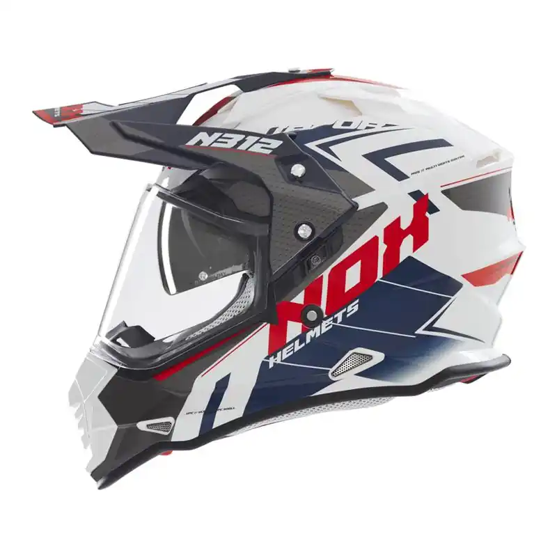 NOX PROMOCJA KASK OFFROAD / TRAIL DUOSPORT (DUAL) N312 TRACK Z SZYBKĄ I BLENDĄ KOLOR CZERWONY/BIAŁY ROZMIAR L Tylko do końca tygodnia