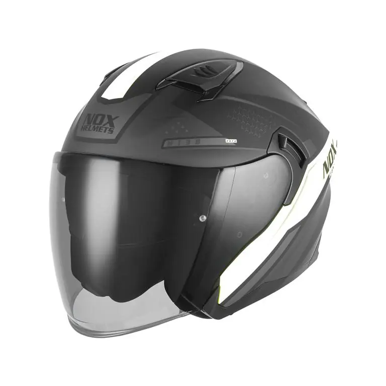 NOX KASK OTWARTY JET Z BLENDĄ N130 EKTO KOLOR BIAŁY/CZARNY MAT ROZMIAR L Darmowy zwrot