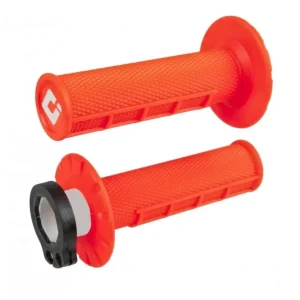 Bestseller ODI MANETKI OFF ROAD HALF WAFFLE MX V2 LOCK-ON GRIP KOLOR FLUO POMARAŃCZOWY