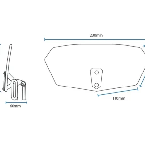 Bestseller OXFORD WINDSHIELD DEFLEKTOR REGULOWANY NA SZYBĘ PRZYCIEMNIANY (DYMIONY) (SMOKED) 260 x 125MM
