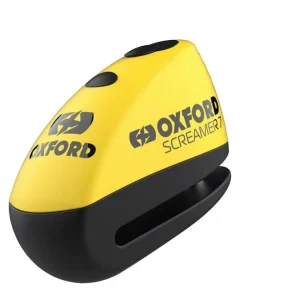 Bestseller OXFORD BLOKADA TARCZY HAMULCOWEJ Z ALARMEM MODEL SCREAMER XA7, TRZPIEŃ 7MM, KOLOR CZARNY/ŻÓŁTY FLUO (STARY KOD LK280)