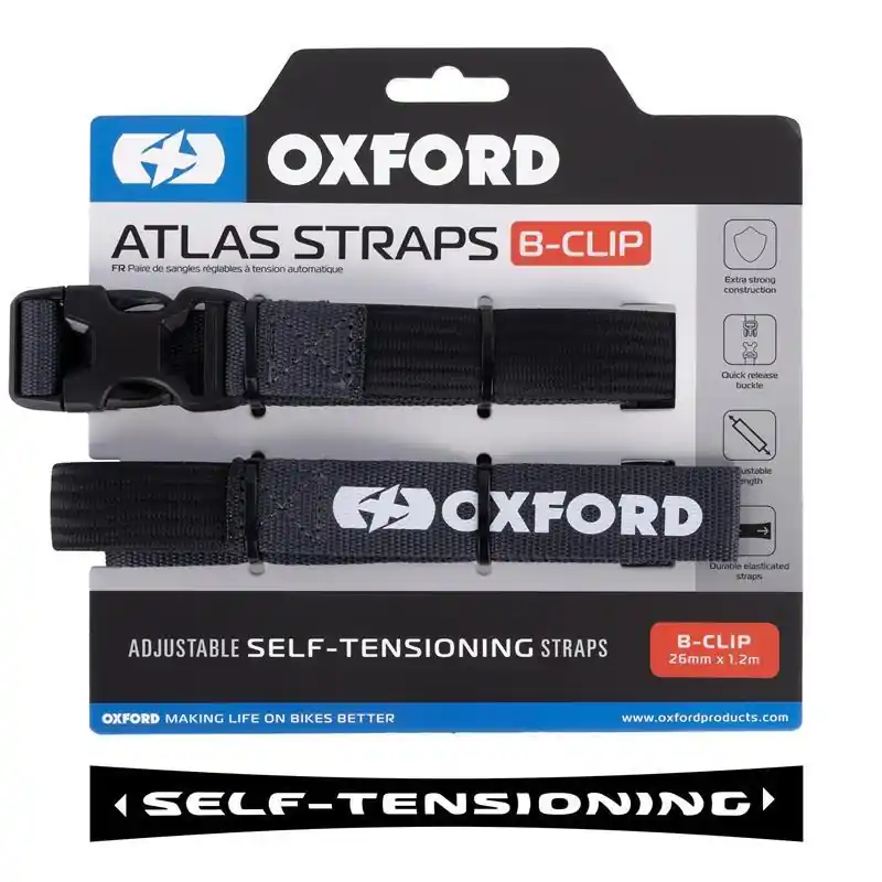 OXFORD PROMOCJA PASY TRANSPORTOWE ATLAS B-CLIP 26mm x 1.2M 2 SZTUKI W ZESTAWIE KOLOR SZARY Tani