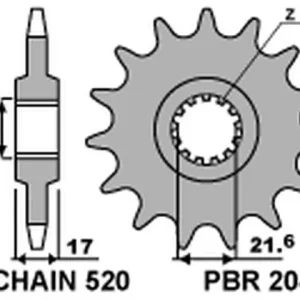 Szybka dostawa PBR ZĘBATKA PRZEDNIA 2042 15 18NC HONDA CB 500F/X ‘13-15, CBR 500R `13-15 (ŁAŃC. 520) (MADE IN ITALY)