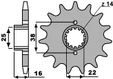 PBR WYPRZEDAZ ZĘBATKA PRZEDNIA 2050 14 18NC DUCATI 748/916/944/996/1000 (JTF740.14) (ŁAŃC. 525) (MADE IN ITALY) Darmowy zwrot