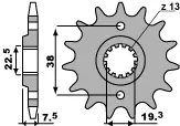 Ograniczona ilość PBR ZĘBATKA PRZEDNIA 2116 13 18NC SUZUKI LTR 450 ‘06-‘12, LTZ 400 ‘03-‘13, RMX 450 ‘10-‘13, KAWASAKI KFX 400, HYOSUNG TE 450 (ŁAŃC. 520) (JTF1401.13) (MADE IN ITALY)