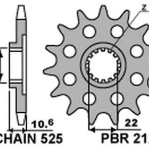 Obniżka ceny PBR ZĘBATKA PRZEDNIA 2125 15 18NC MV AUGUSTA 910/920/989/990/1000 (MADE IN ITALY)