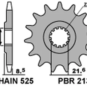 PBR WYPRZEDAZ ZĘBATKA PRZEDNIA 2137 17 KAWASAKI ZX10R ‘04-‘18 (JTF1537.17) (ŁAŃC. 525) (153717JT) (MADE IN ITALY) Premium