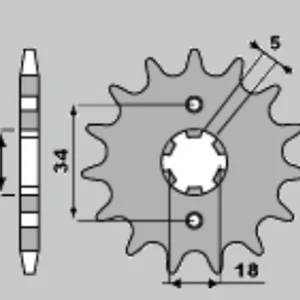 PBR ZĘBATKA PRZEDNIA 264 15 18NC KYMCO 125, PULSAR 01-10 (ŁAŃC. 428) Tylko dziś