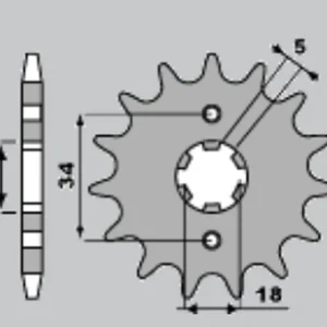 PBR ZĘBATKA PRZEDNIA 264 16 18NC KYMCO 125/ YAMAHA 125 (ŁAŃC. 428) (MADE IN ITALY) Tani