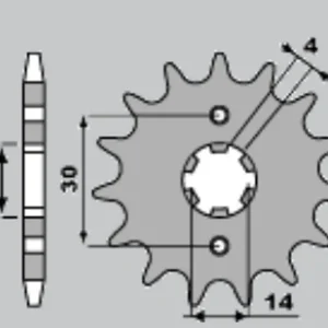 Wyprzedaż PBR ZĘBATKA PRZEDNIA 270 14 18NC KAWASAKI KLX 110, SUZUKI DRZ 110 (ŁAŃC. 420)