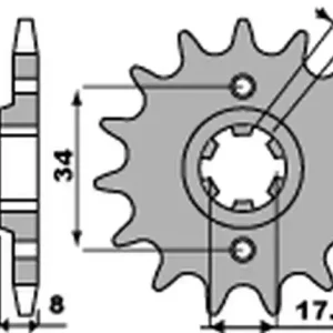 PBR ZĘBATKA PRZEDNIA 328 14 HONDA NSR 125R ‘93-‘02, VT 125 C ‘99-‘07, XL 125V VARADERO ‘01-‘13 (JTF327.14) (ŁAŃC. 520) (27914JT) Okazja