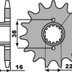 Bezpieczna płatność PBR ZĘBATKA PRZEDNIA 490 16 18NC DUCATI MONSTER 600/750/900 (JTF736.16) (ŁAŃC. 520)
