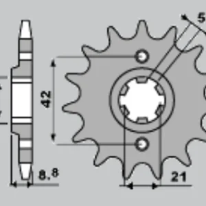 Bezpieczne zakupy PBR WYPRZEDAZ ZĘBATKA PRZEDNIA 507 14 18NC KAWASAKI KX 250 86, KX 500 84-86 (ŁAŃC. 520) (MADE IN ITALY)
