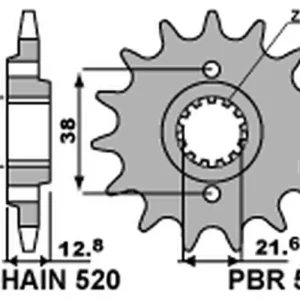 PBR WYPRZEDAZ ZĘBATKA PRZEDNIA 511 15 18NC KAWASAKI KLR 650 ‘90-‘17 (JTF511.15) (ŁAŃC. 520) (STD.) (MADE IN ITALY) Rabat