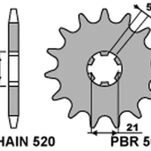 Promocja PBR WYPRZEDAZ ZĘBATKA PRZEDNIA 569 15 KAWASAKI KX 250 ‘87-‘98, YAMAHA YZ 250 ‘77-‘98 (JTF569.15) (ŁAŃC. 520) (56915JT) (MADE IN ITALY)