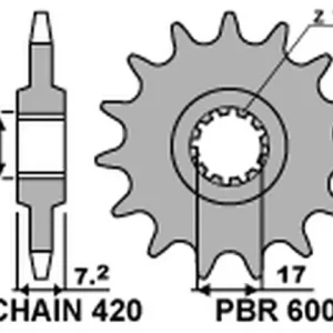 PBR ZĘBATKA PRZEDNIA 600M 14 (JTF1120.14) (ŁAŃC. 420) (600M14JT) Obniżka ceny