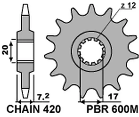PBR ZĘBATKA PRZEDNIA 600M 14 (JTF1120.14) (ŁAŃC. 420) (600M14JT) Obniżka ceny