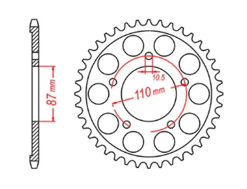 Zniżka Zębatka tylna 828 45 Suzuki SV 650 (ŁAŃC. 525) MTX PARTS 11-33C-45