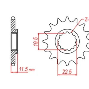 Do wyczerpania zapasów Zębatka przednia Suzuki DRZ 125 14 (ŁAŃC. 428) MTX Parts 10-44A-14