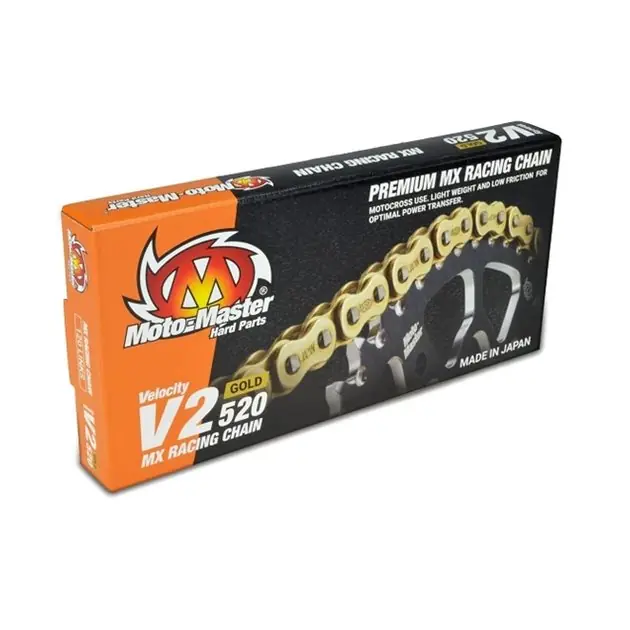 Wyprzedaż Łańcuch napędowy V2-520G MX Racing Gold Chain Regular złoty 120 ogniw Moto-Master M652001