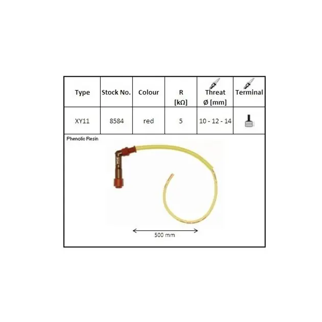 Oferta czasowa Fajka na świece NGK XY11 ebonitowa kątowa (102), przewód 50cm, czerwona