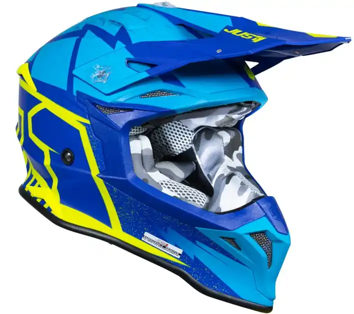 Kask JUST1 J39 POSEIDON blue fluo yellow matt XS Oferta