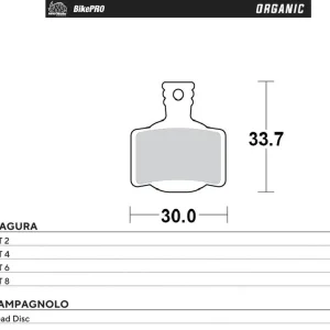 Ekspresowa dostawa MOTO-MASTER WYPRZEDAŻ BIKE PRO KLOCKI HAMULCOWE ROWEROWE ORGANICZNE PASUJE DO MAGURA MT 2, MT 4, MT 6, MT 8, CAMPAGNOLO ROAD DISC