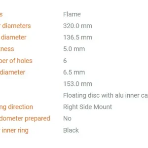MOTO-MASTER PROMOCJA TARCZA HAMULCOWA PŁYWAJĄCA FLAME PRZÓD 320MM Z ALUMINIOWYM ŚRODKIEM (PRAWA) HUSQVARNA,KTM (PATRZ OPIS DODATKOWY) Oferta