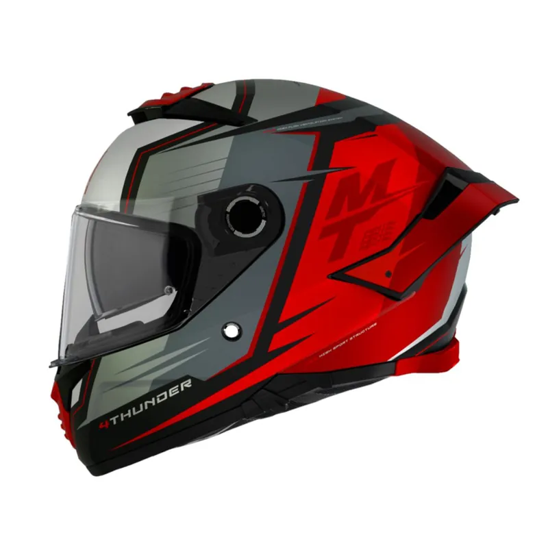 Wysoka jakość MT 2023 KASK INTEGRALNY THUNDER 4 SV PENTAL B5 MATT PEARL RED MATT KOLOR SZARY/CZARNY/CZERWONY MAT ROZMIAR S