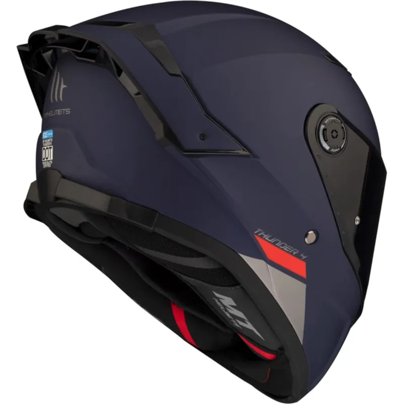 Bestseller MT PROMOCJA KASK INTEGRALNY THUNDER 4 SV SOLID A7 MATT BLUE Z BLENDĄ KOLOR NIEBIESKI MAT ROZMIAR M