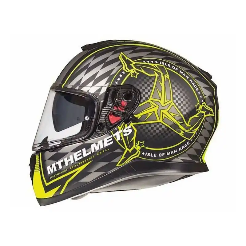 MT WYPRZEDAŻ KASK INTEGRALNY THUNDER 3 SV ISLE OF MAN Z BLENDĄ KOLOR CZARNY MAT/ŻÓŁTY FLUO ROZMIAR XS Rabat
