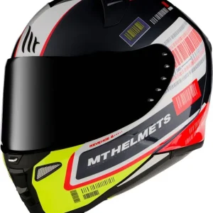 Bestseller MT WYPRZEDAŻ KASK KASK INTEGRALNY REVENGE 2 RS A1 GLOSS PEARL BLACK KOLOR CZARNY/BIAŁY/ŻÓŁTY FLUO ROZMIAR XS (PRZEŹROCZYSTY WIZJER)